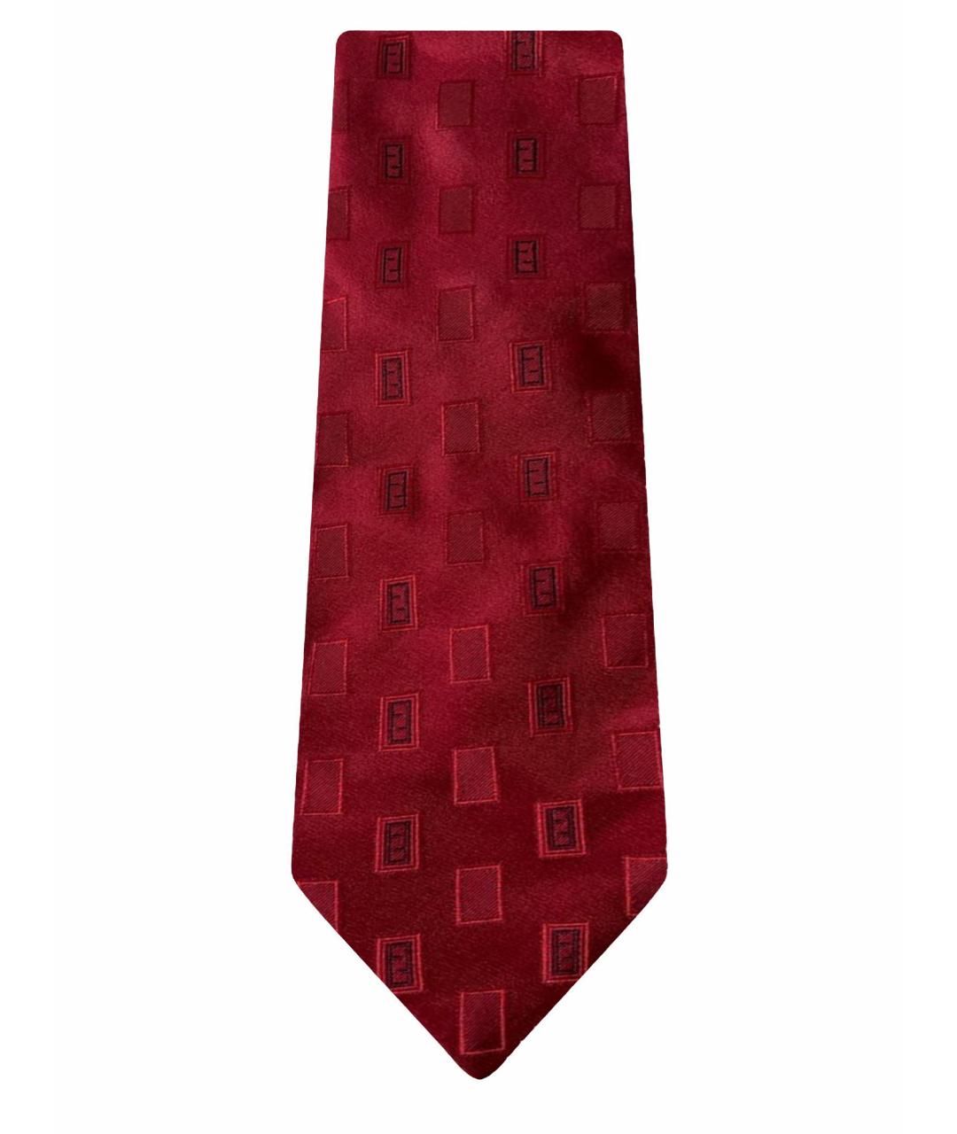 FENDI Красный шелковый галстук, фото 1