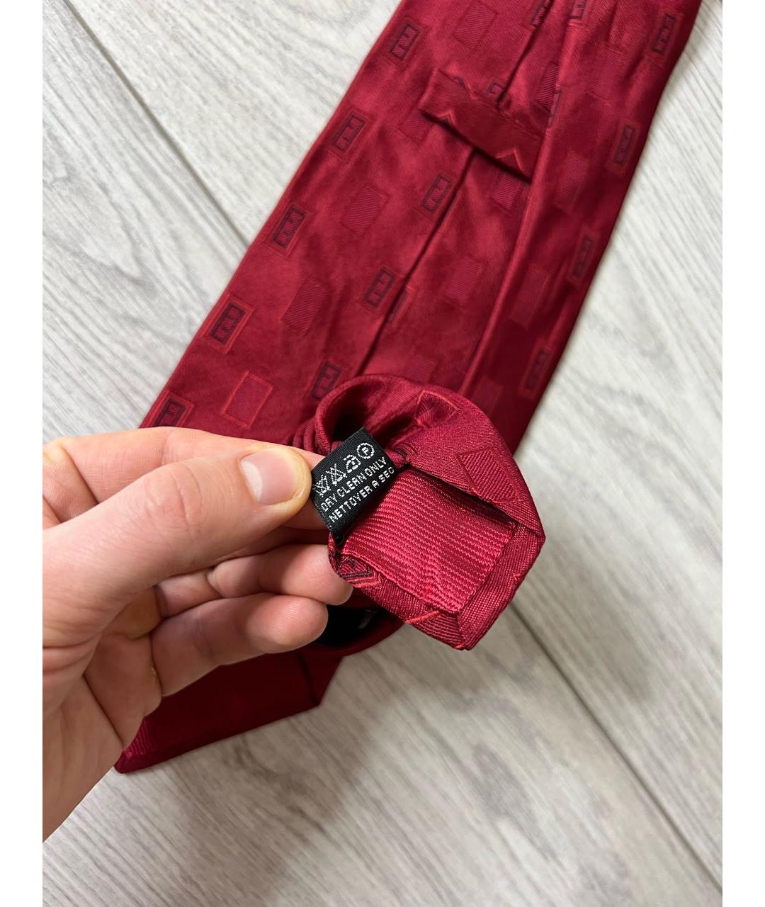 FENDI Красный шелковый галстук, фото 5