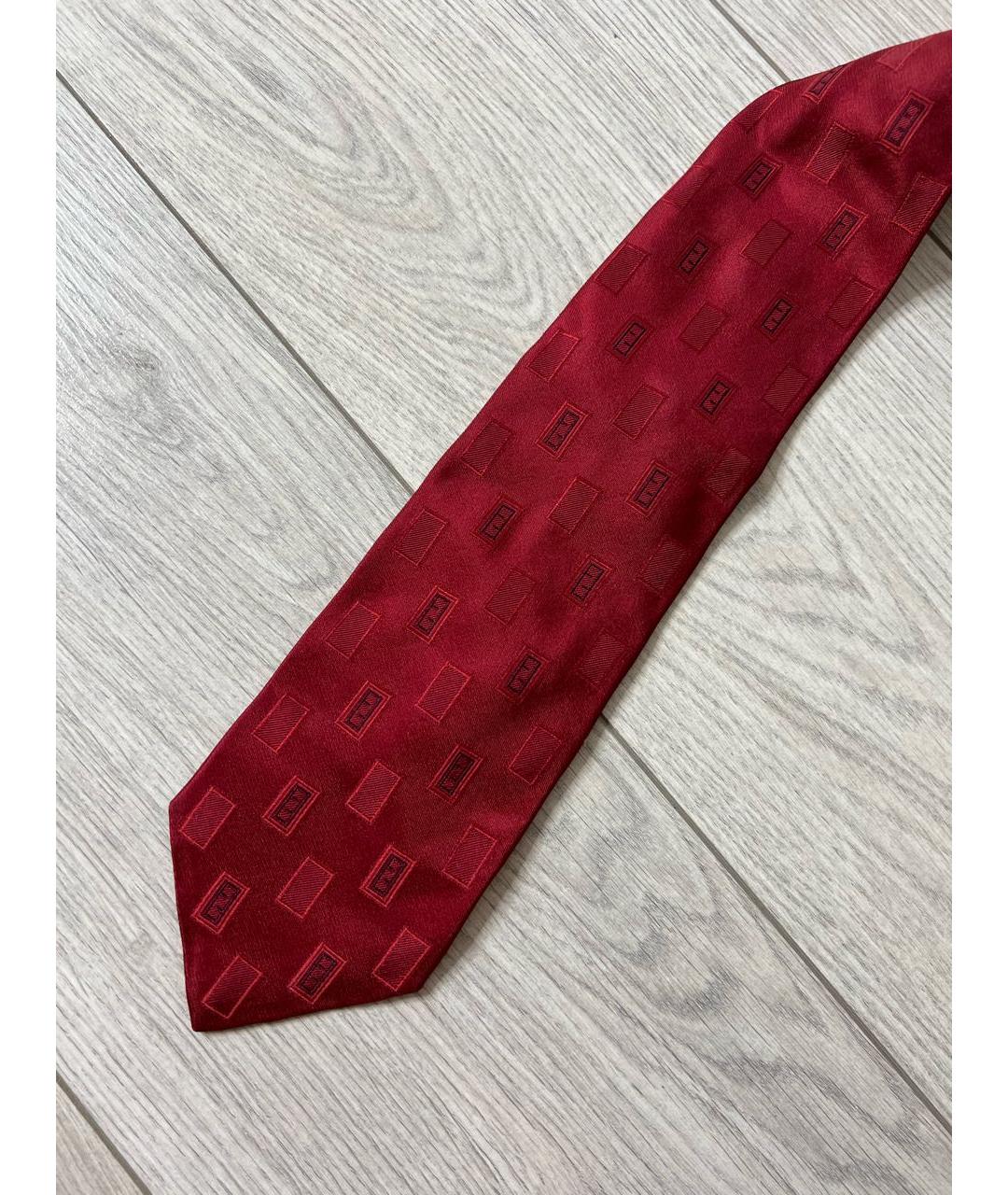 FENDI Красный шелковый галстук, фото 2