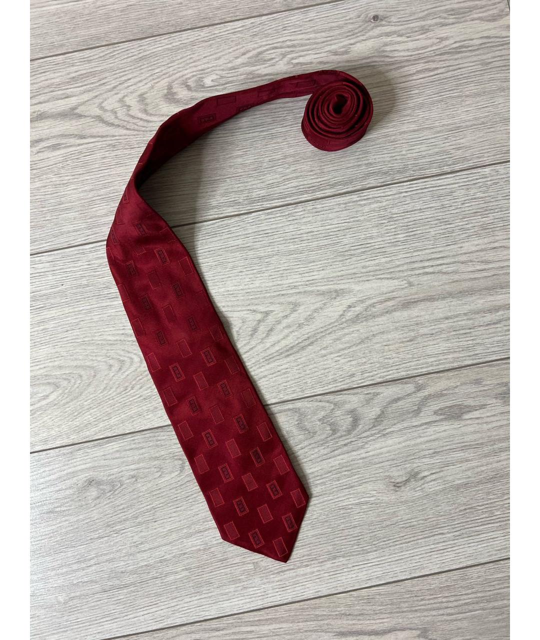 FENDI Красный шелковый галстук, фото 6