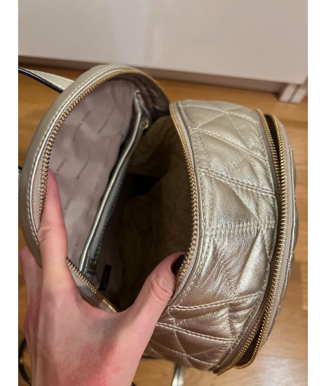 MICHAEL KORS Золотой кожаный рюкзак, фото 4