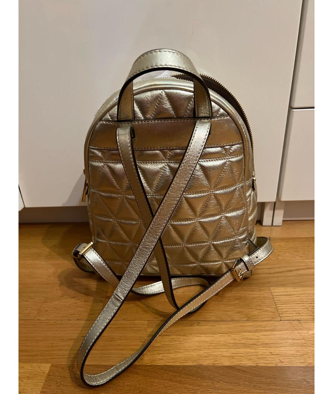 MICHAEL KORS Золотой кожаный рюкзак, фото 3