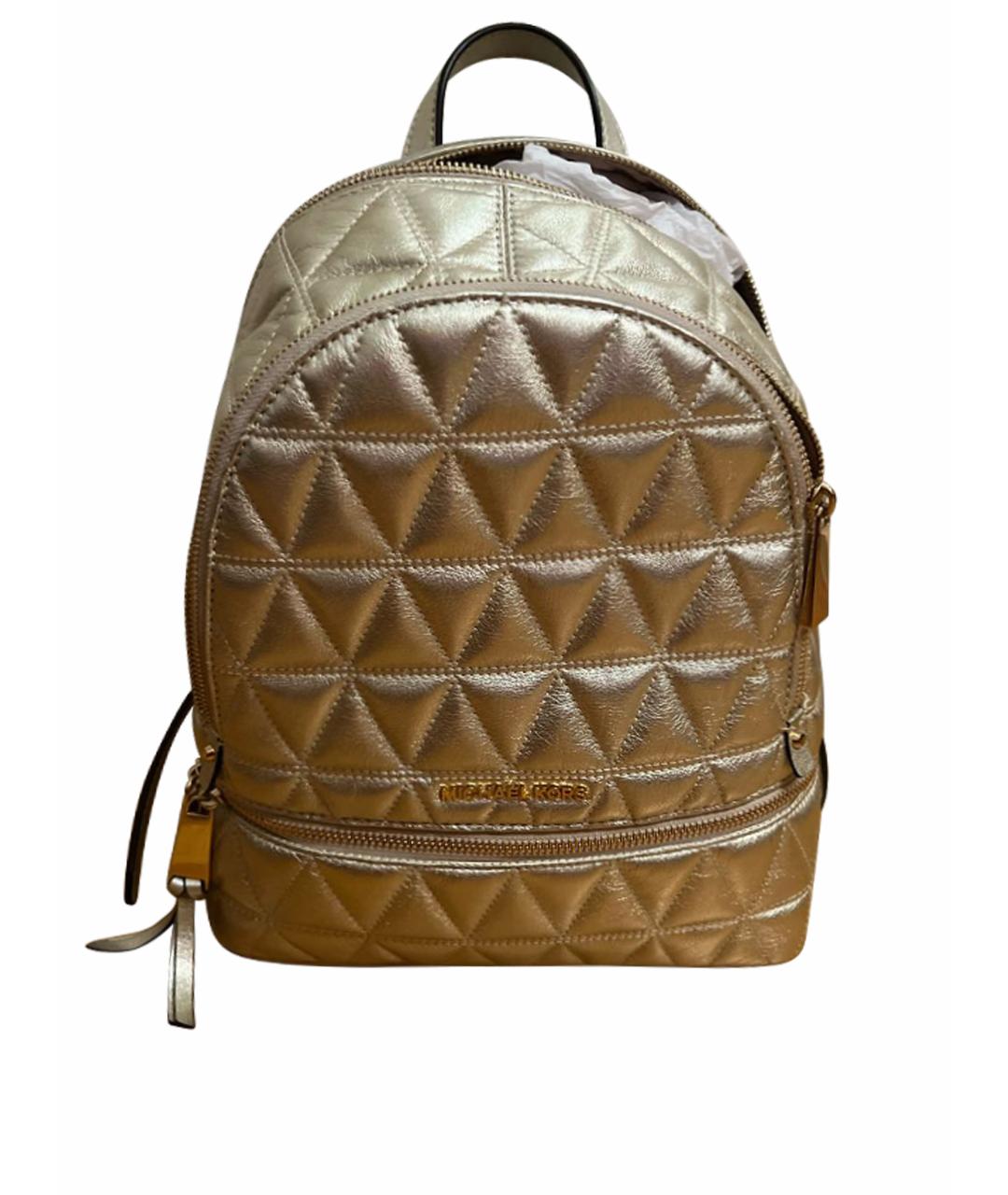 MICHAEL KORS Золотой кожаный рюкзак, фото 1
