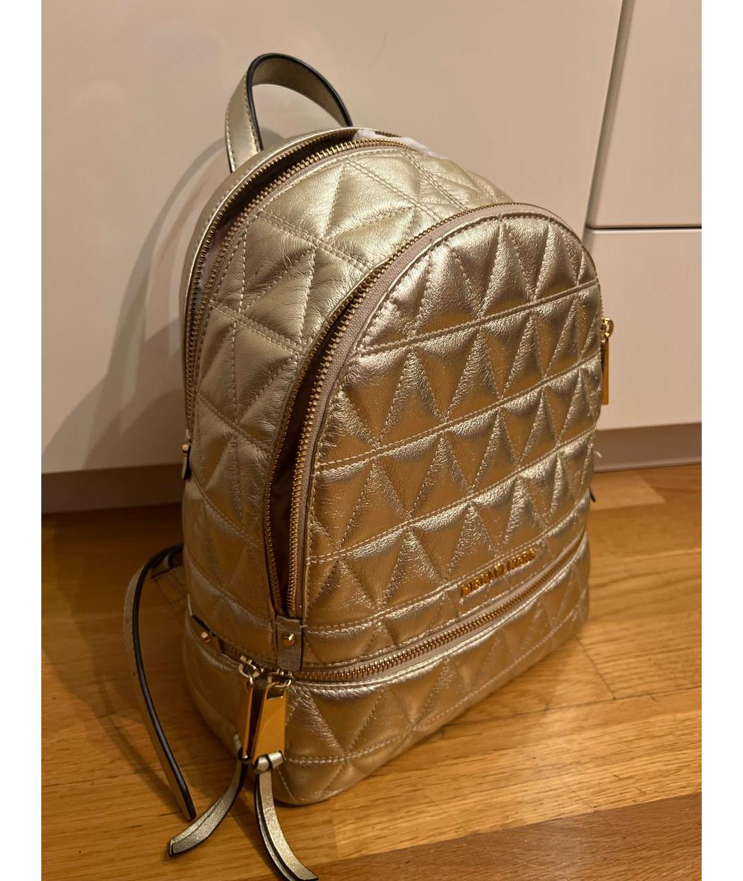 MICHAEL KORS Золотой кожаный рюкзак, фото 2