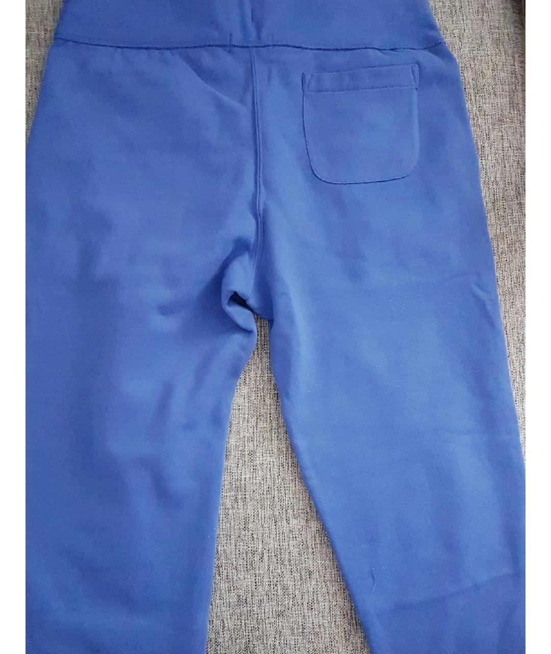 RALPH LAUREN Синие хлопко-эластановые повседневные брюки, фото 8