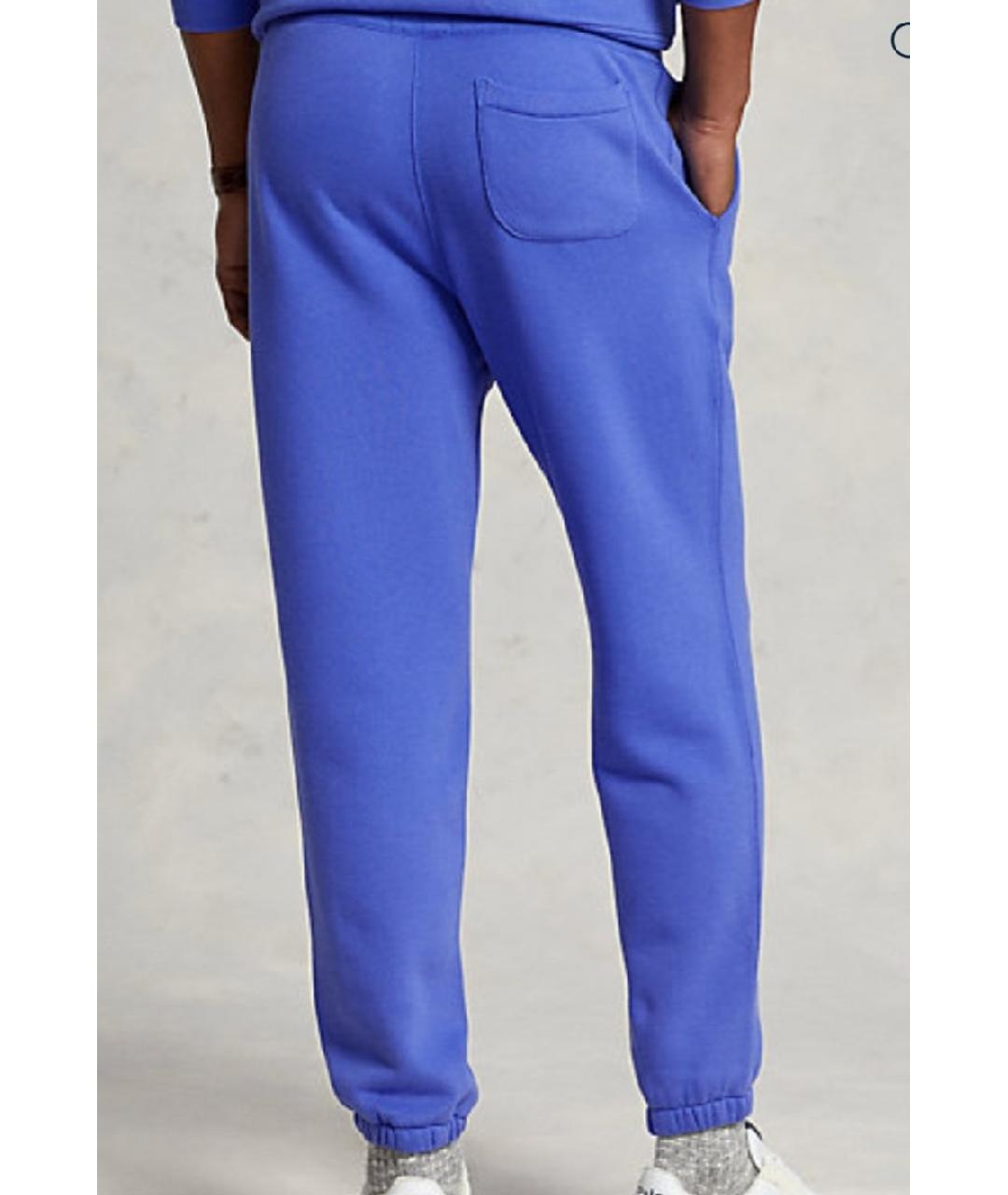 RALPH LAUREN Синие хлопко-эластановые повседневные брюки, фото 2