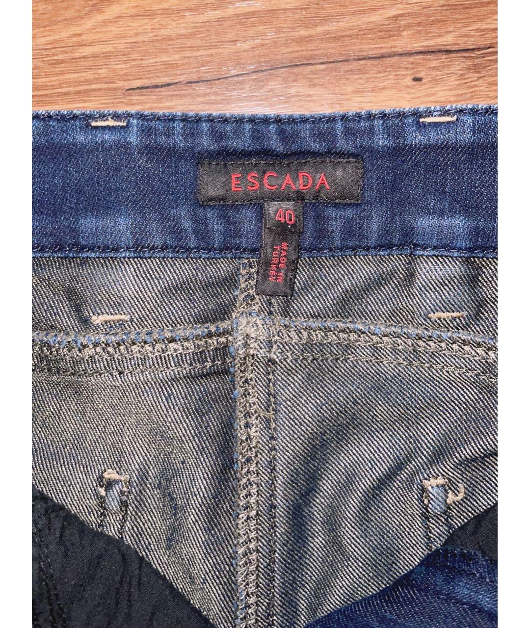 ESCADA Синие хлопковые прямые джинсы, фото 3