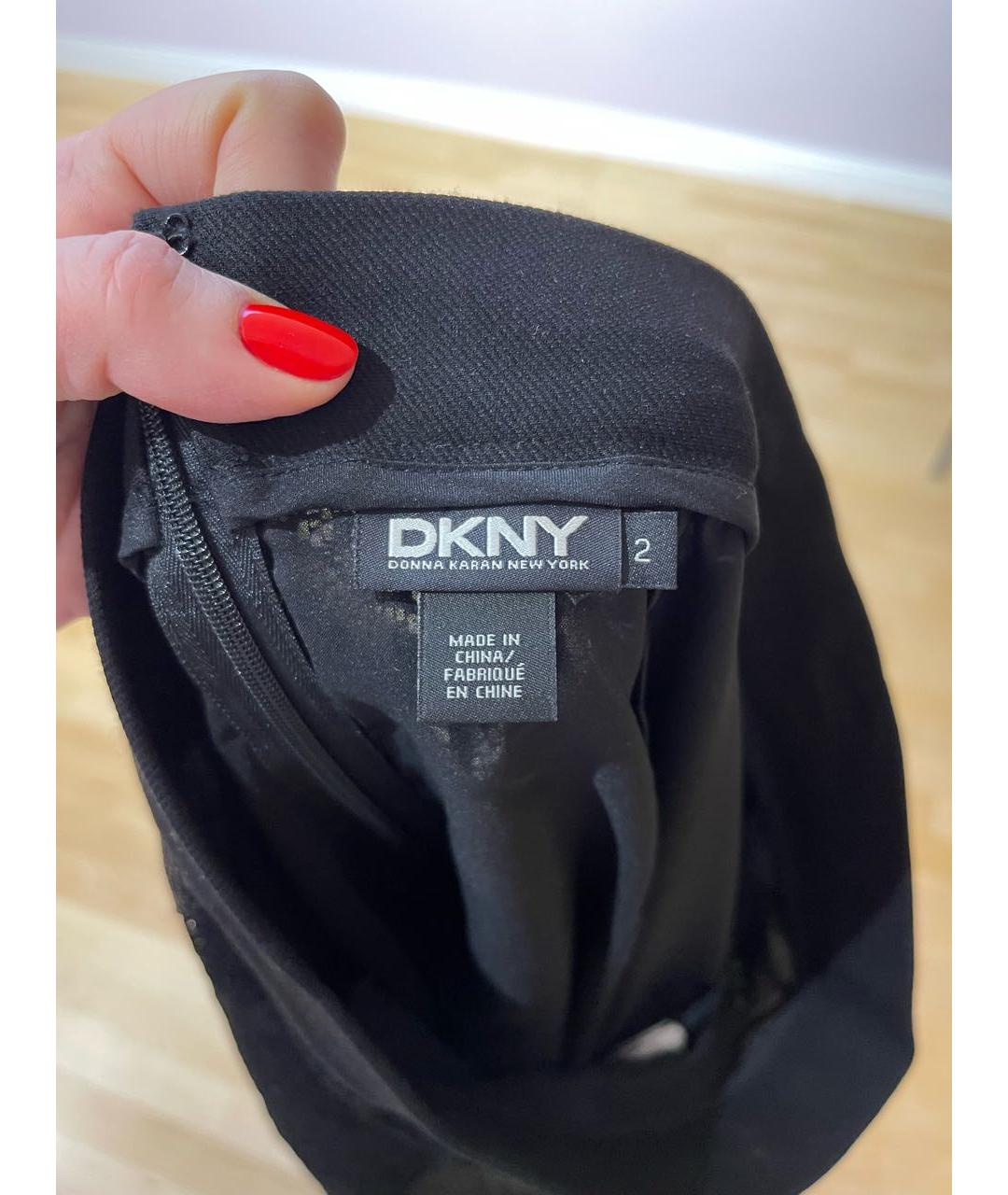 DKNY Черная кружевная юбка макси, фото 3