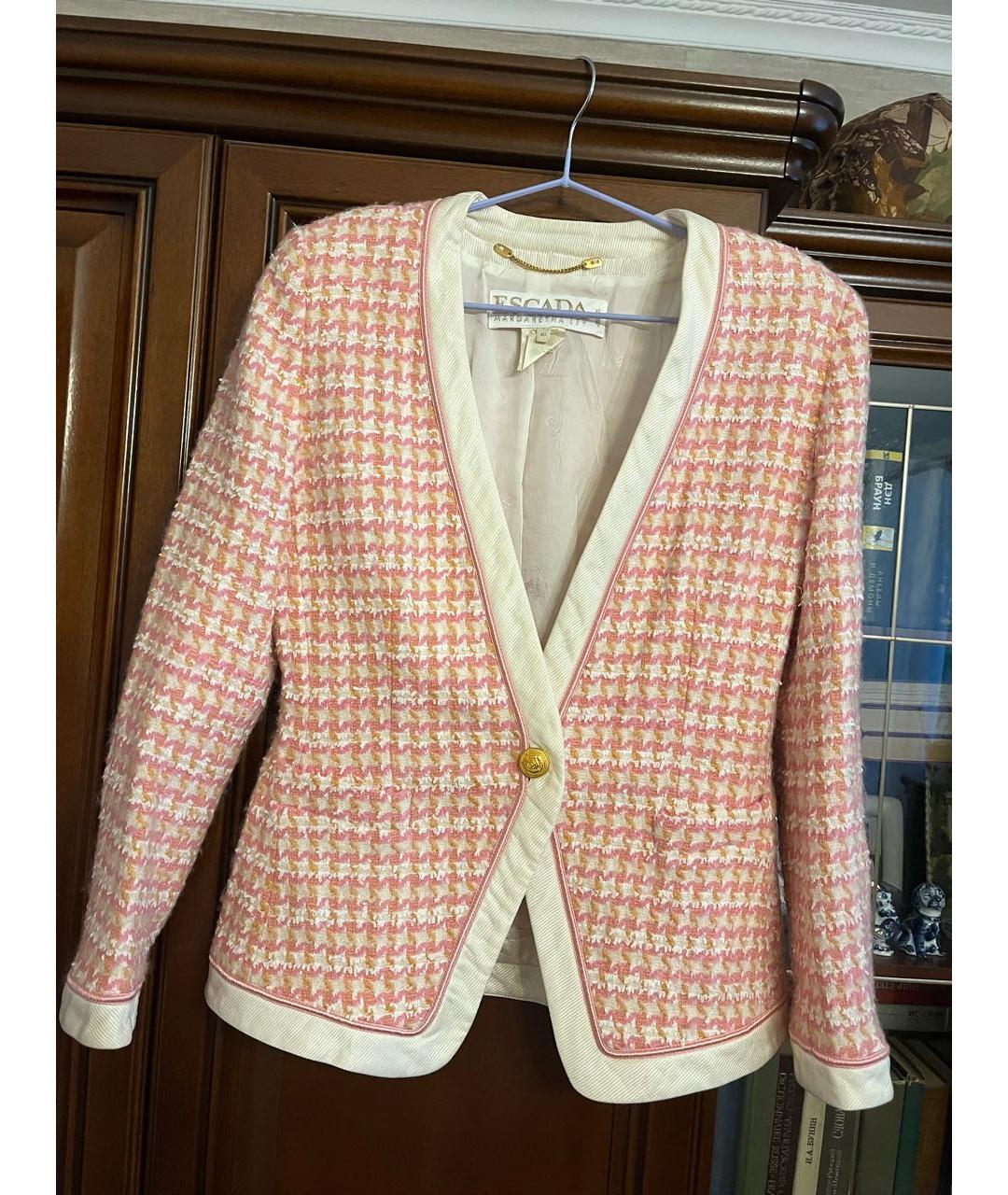 ESCADA Розовый шерстяной жакет/пиджак, фото 8