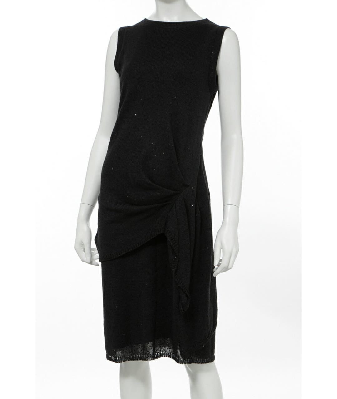 BRUNELLO CUCINELLI Черное льняное повседневное платье, фото 2