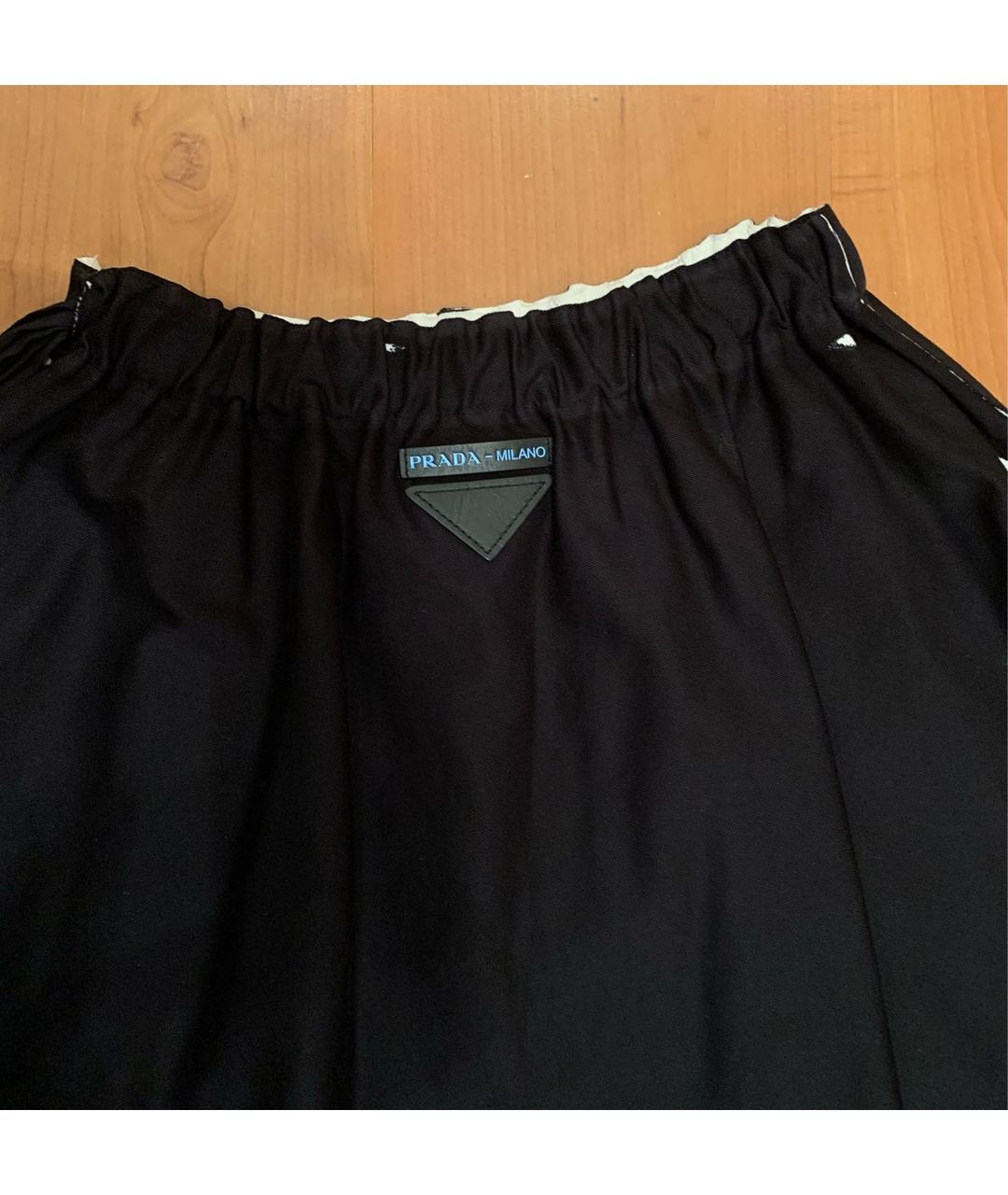 PRADA Черная хлопко-эластановая юбка макси, фото 4