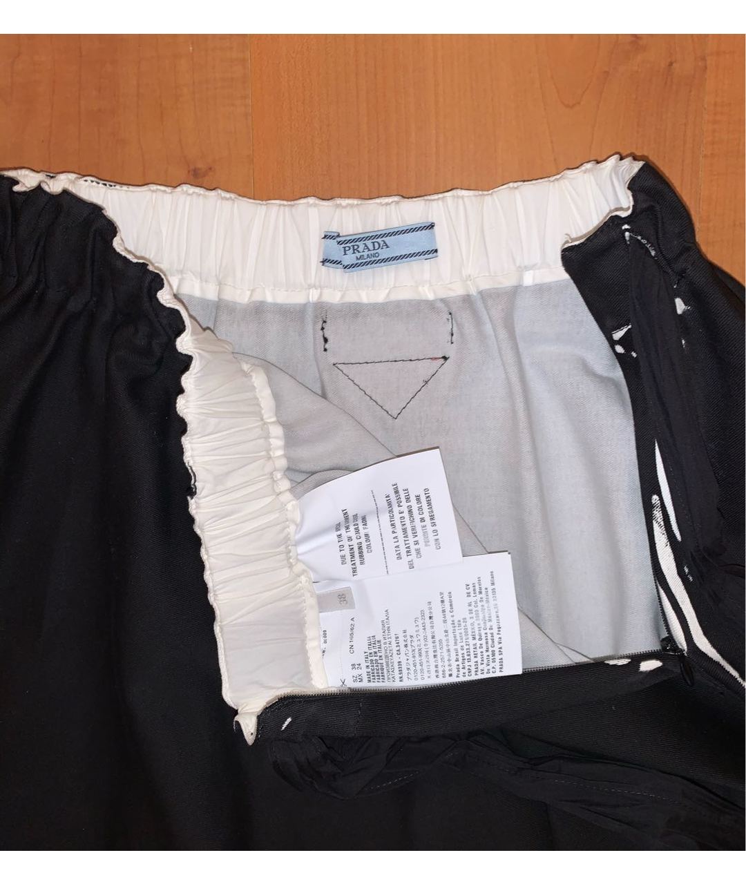 PRADA Черная хлопко-эластановая юбка макси, фото 3