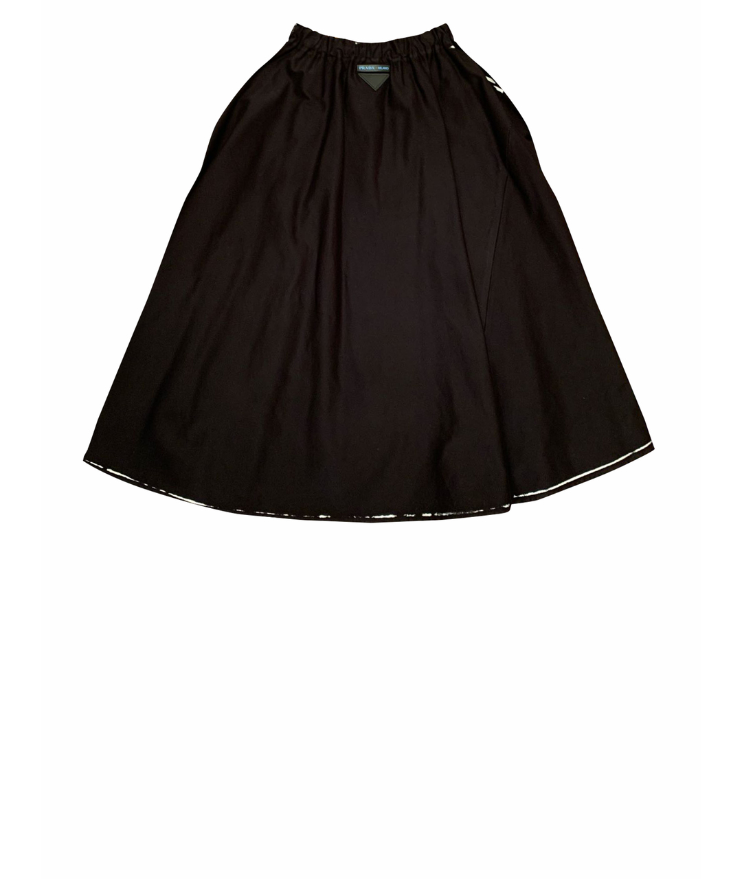 PRADA Черная хлопко-эластановая юбка макси, фото 1