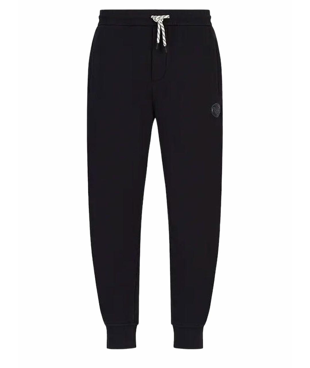 EMPORIO ARMANI Черные хлопковые повседневные брюки, фото 1