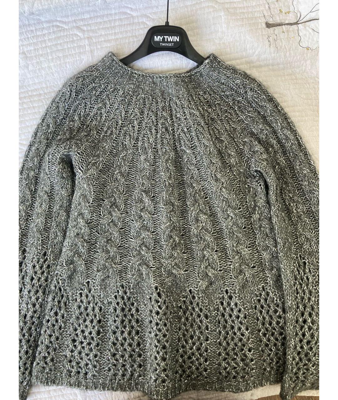 TWIN-SET Антрацитовый шерстяной джемпер / свитер, фото 2