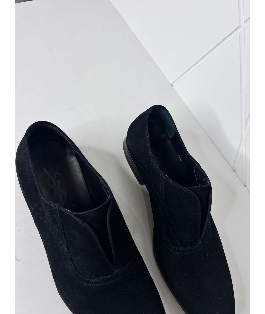 SAINT LAURENT Черные замшевые туфли, фото 3