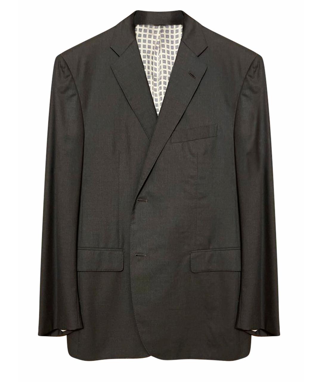 UOMO COLLEZIONI Серый шерстяной пиджак, фото 1