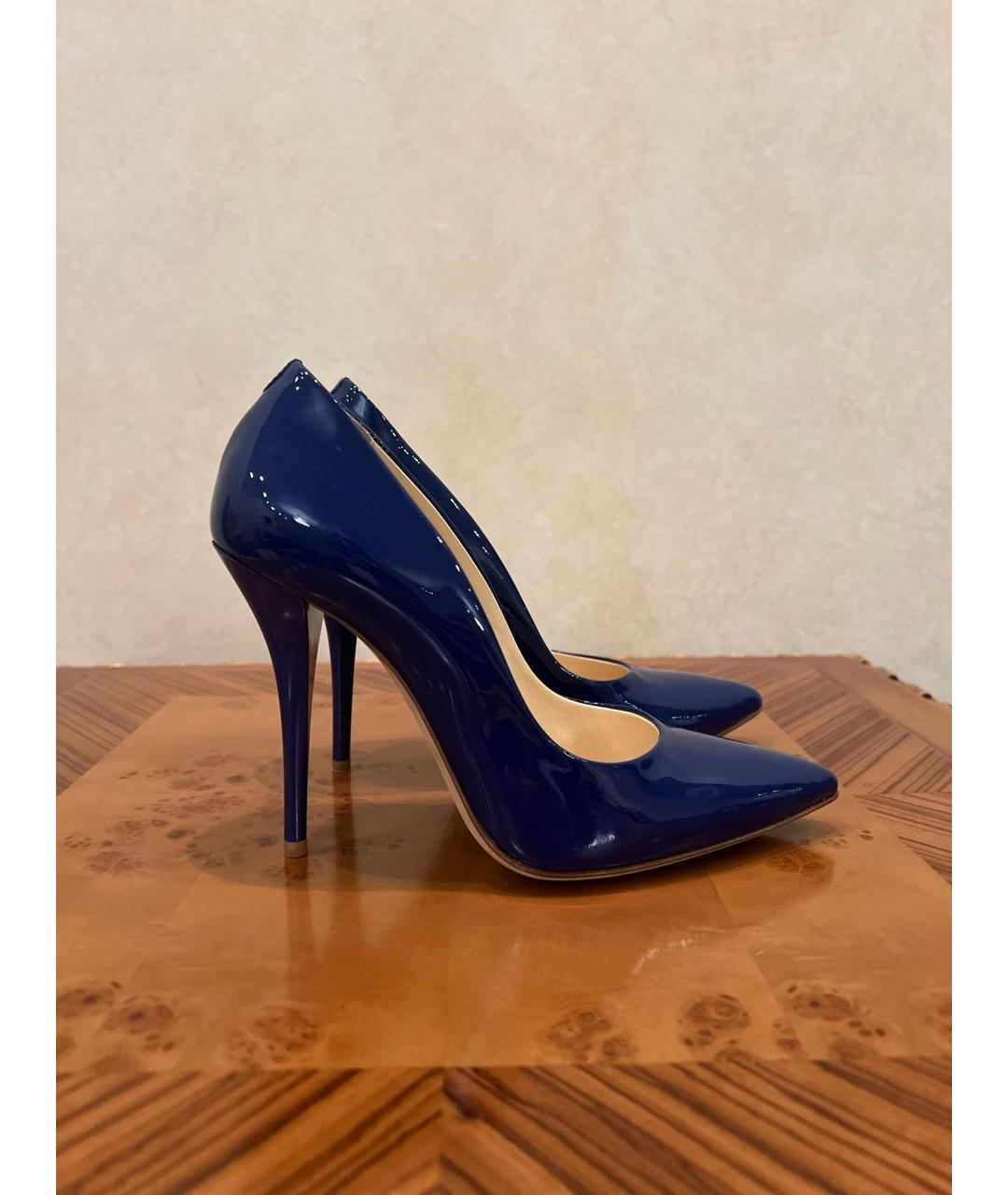 FABI Темно-синие туфли из лакированной кожи, фото 7