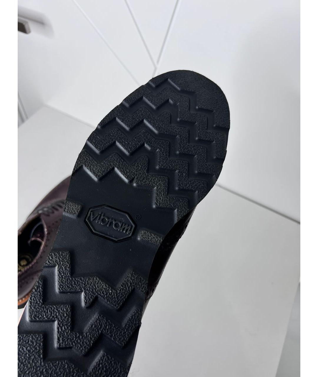 BALLY Бордовые кожаные туфли, фото 5