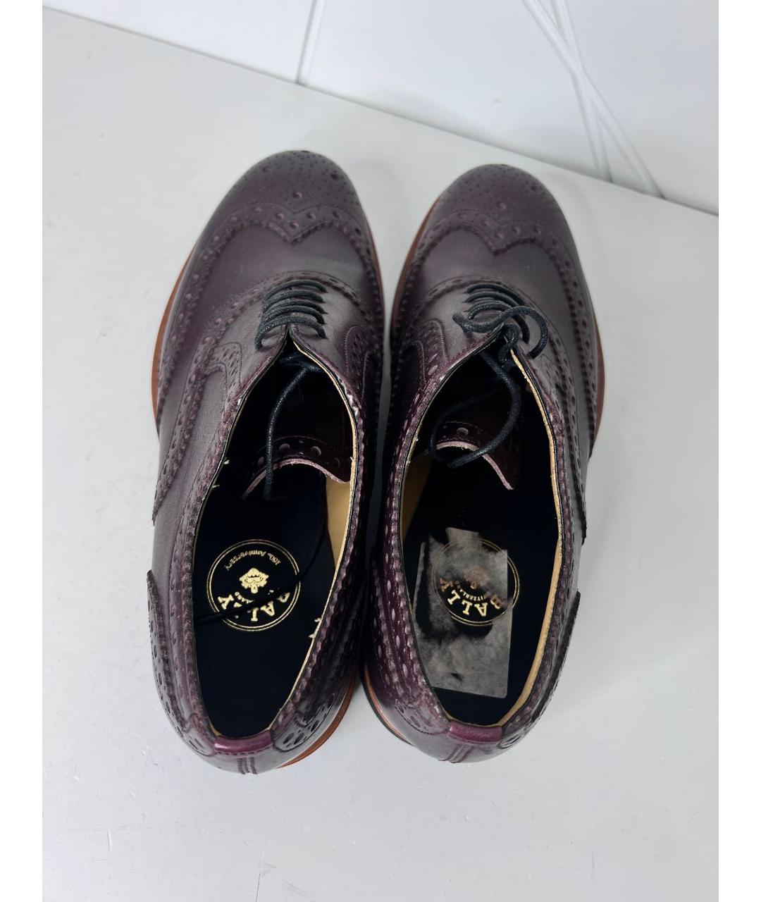 BALLY Бордовые кожаные туфли, фото 3