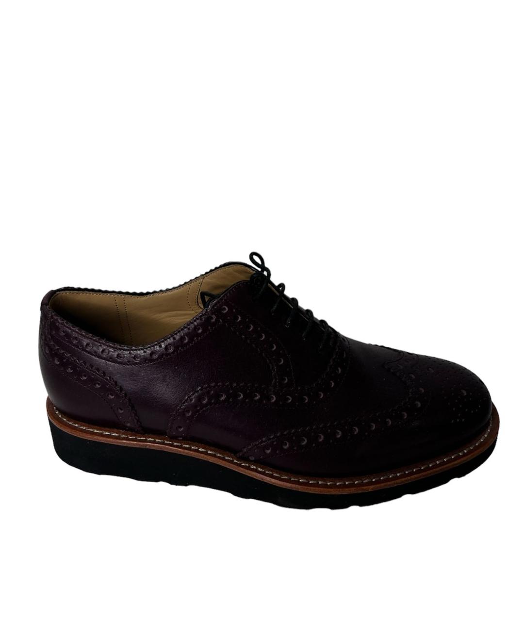 BALLY Бордовые кожаные туфли, фото 1