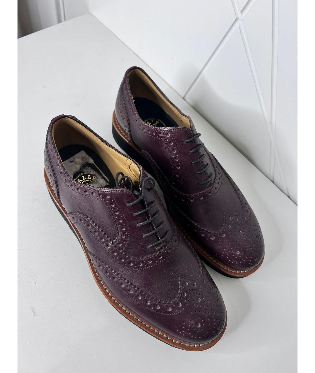 BALLY Бордовые кожаные туфли, фото 2