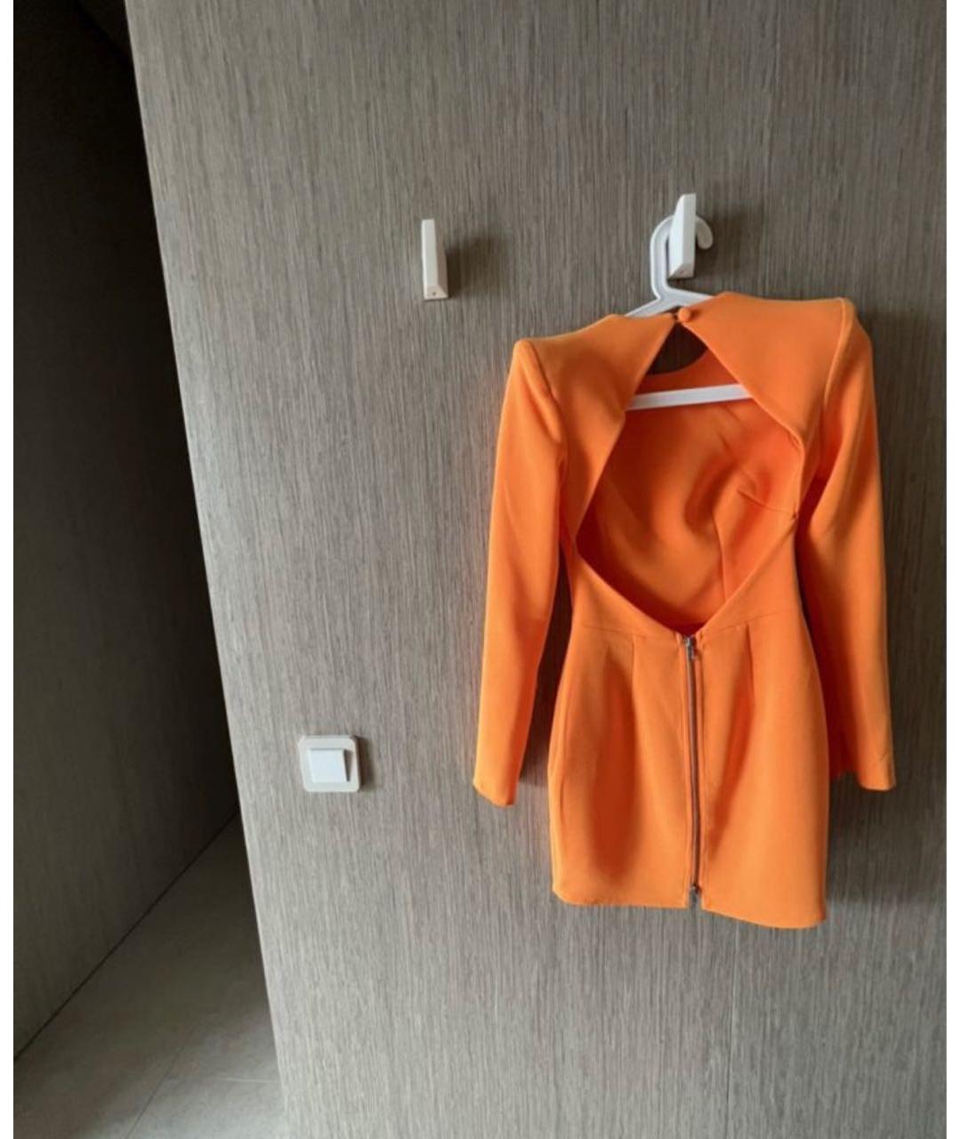 ALEX PERRY Оранжевое креповое коктейльное платье, фото 5