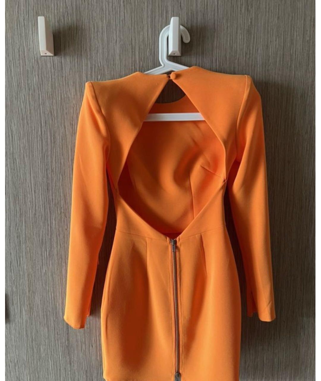 ALEX PERRY Оранжевое креповое коктейльное платье, фото 3
