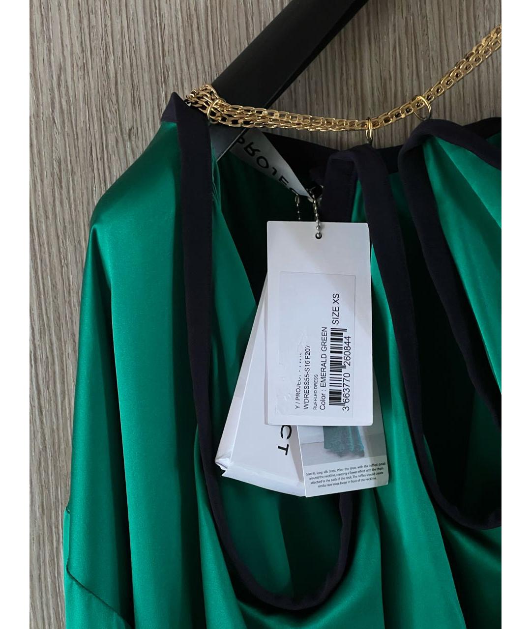 Y/PROJECT Зеленые шелковое вечернее платье, фото 6