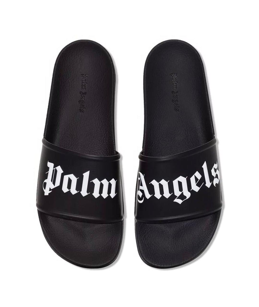 PALM ANGELS Черные резиновые шлепанцы, фото 2