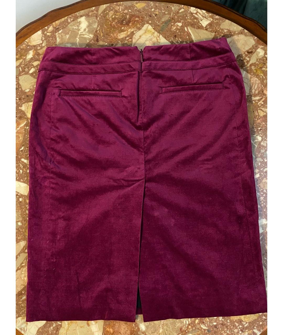 GUCCI Бордовая бархатная юбка мини, фото 2