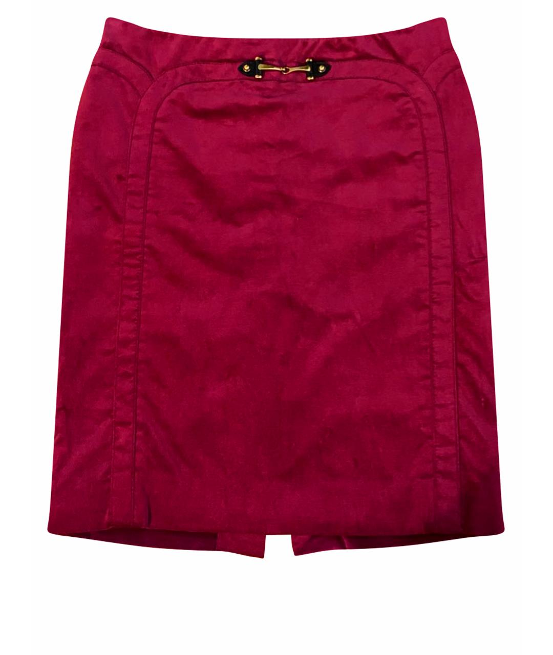 GUCCI Бордовая бархатная юбка мини, фото 1