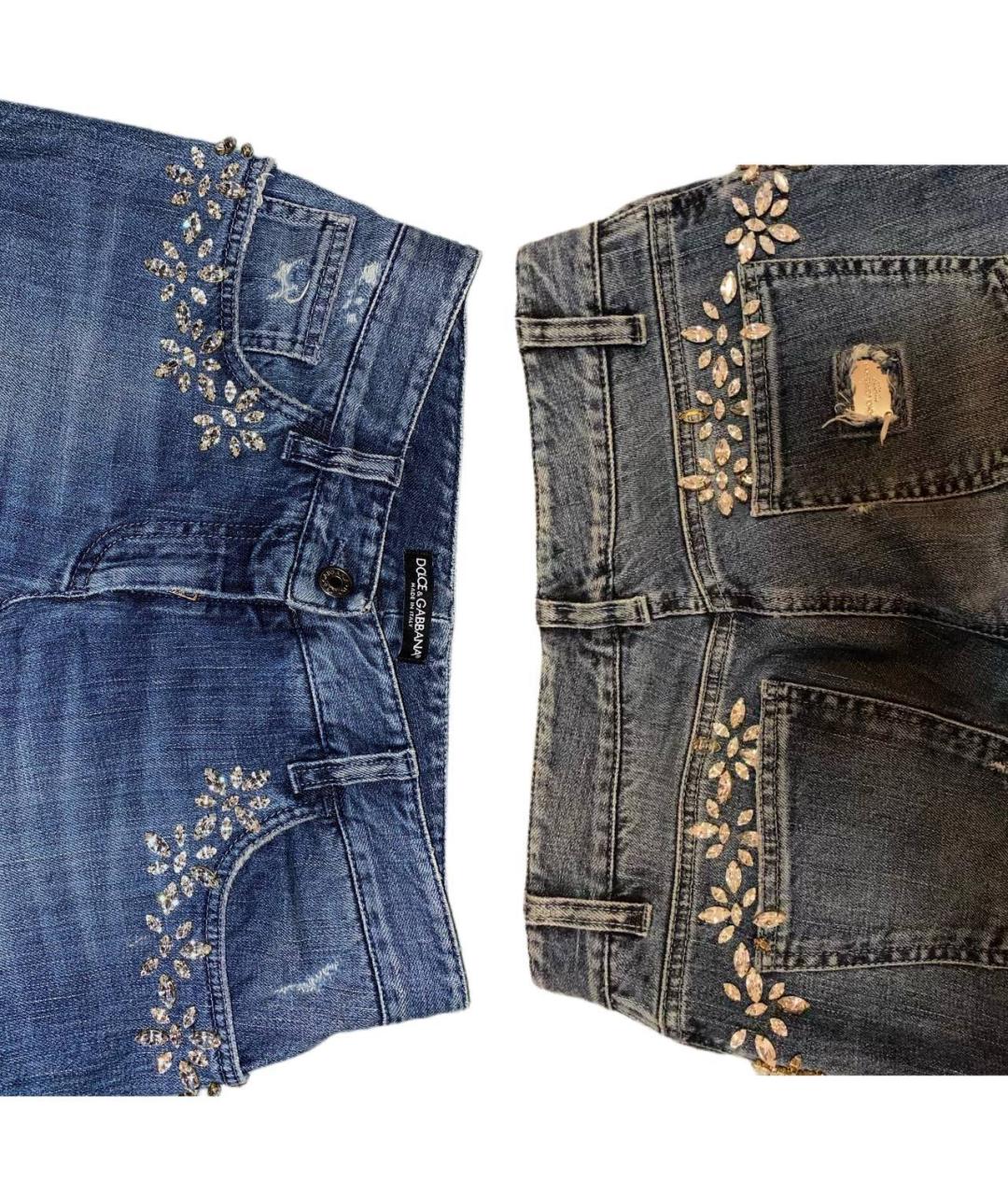 DOLCE&GABBANA Темно-синие хлопко-эластановые джинсы слим, фото 2