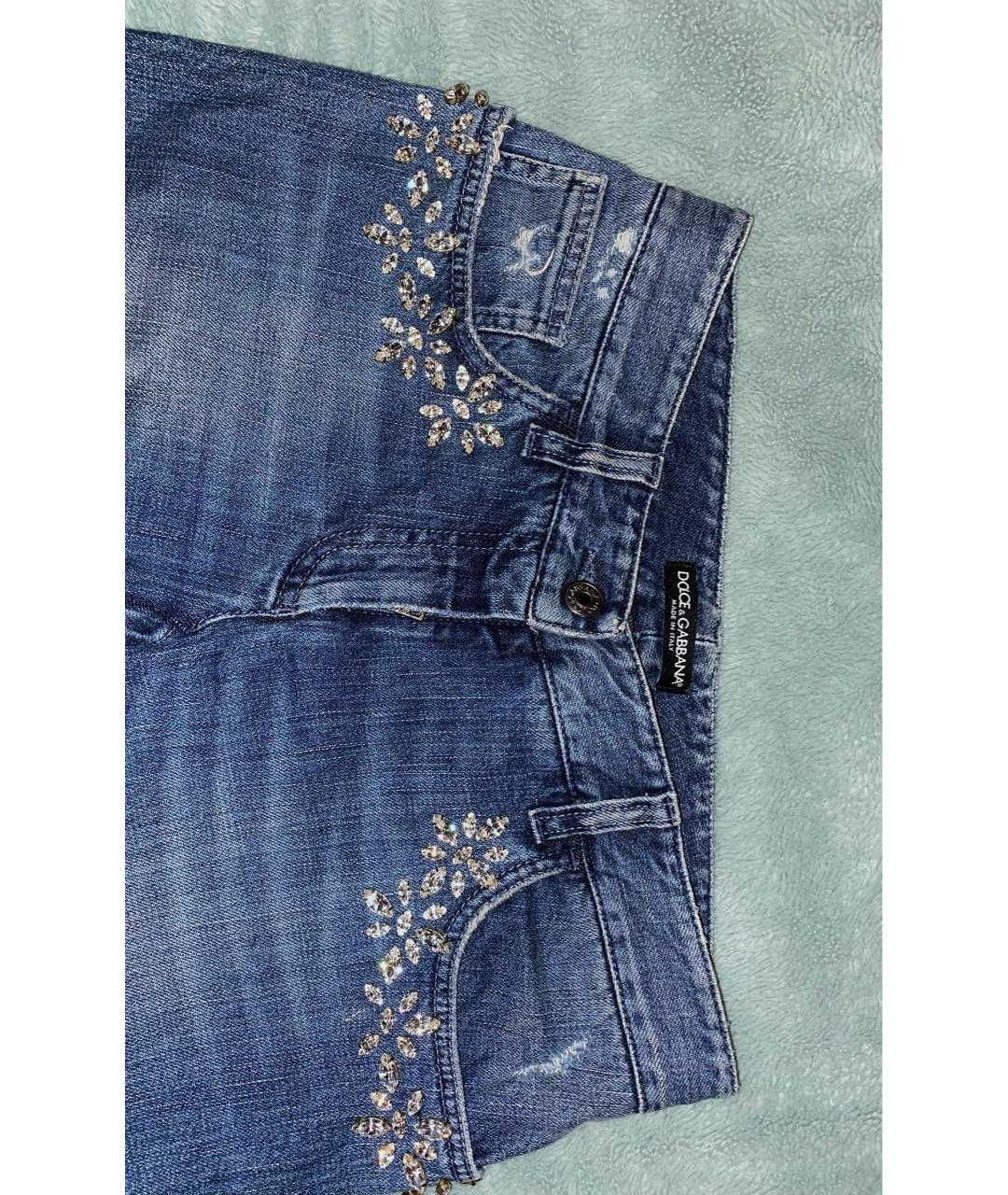 DOLCE&GABBANA Темно-синие хлопко-эластановые джинсы слим, фото 4