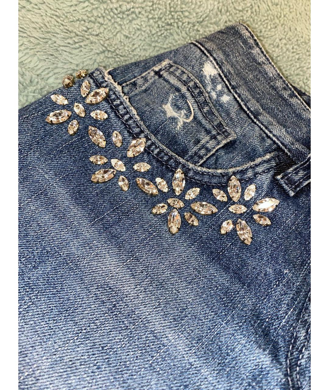DOLCE&GABBANA Темно-синие хлопко-эластановые джинсы слим, фото 5