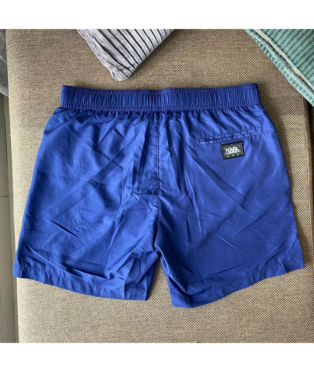 KARL LAGERFELD Синие полиэстеровые шорты, фото 7