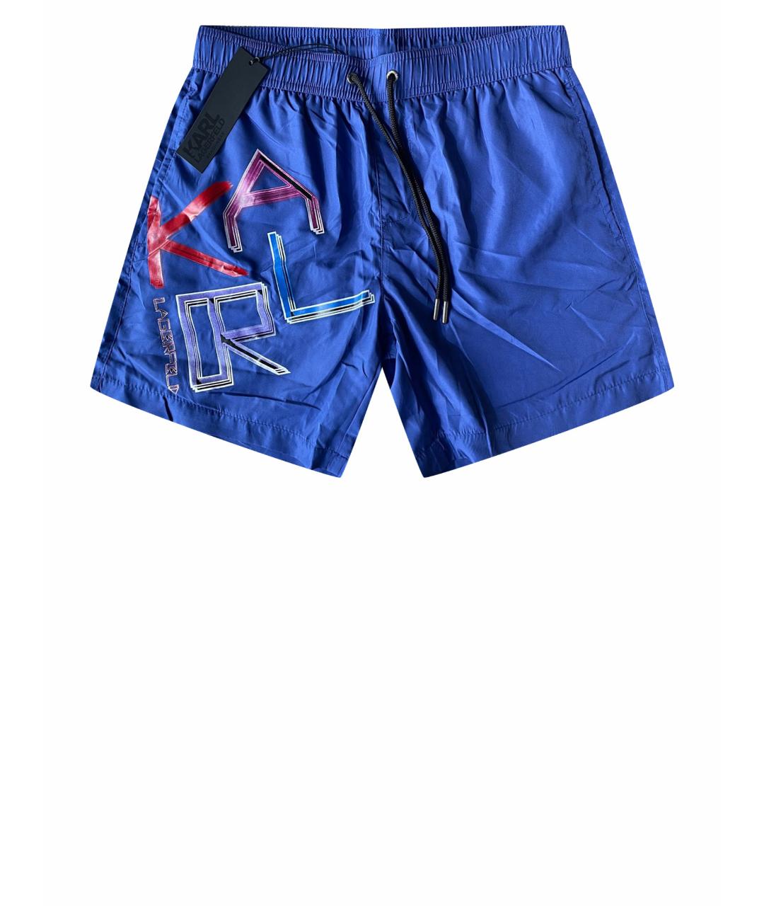 KARL LAGERFELD Синие полиэстеровые шорты, фото 1