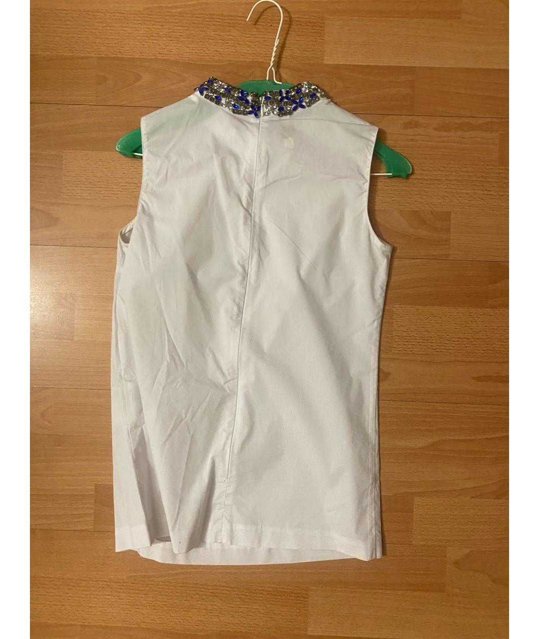 PRADA Белая хлопко-эластановая блузы, фото 2