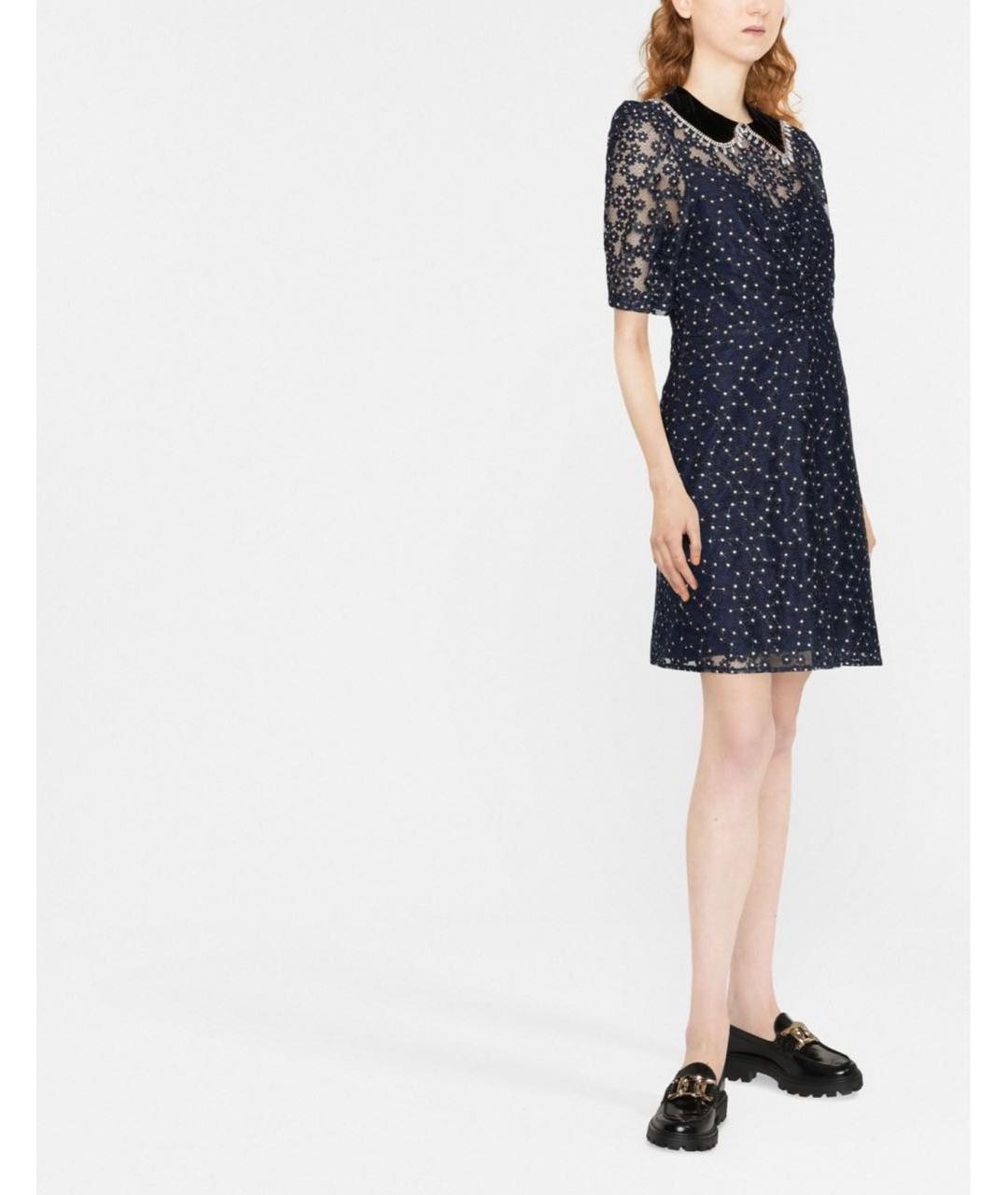 SANDRO Синее синтетическое коктейльное платье, фото 3