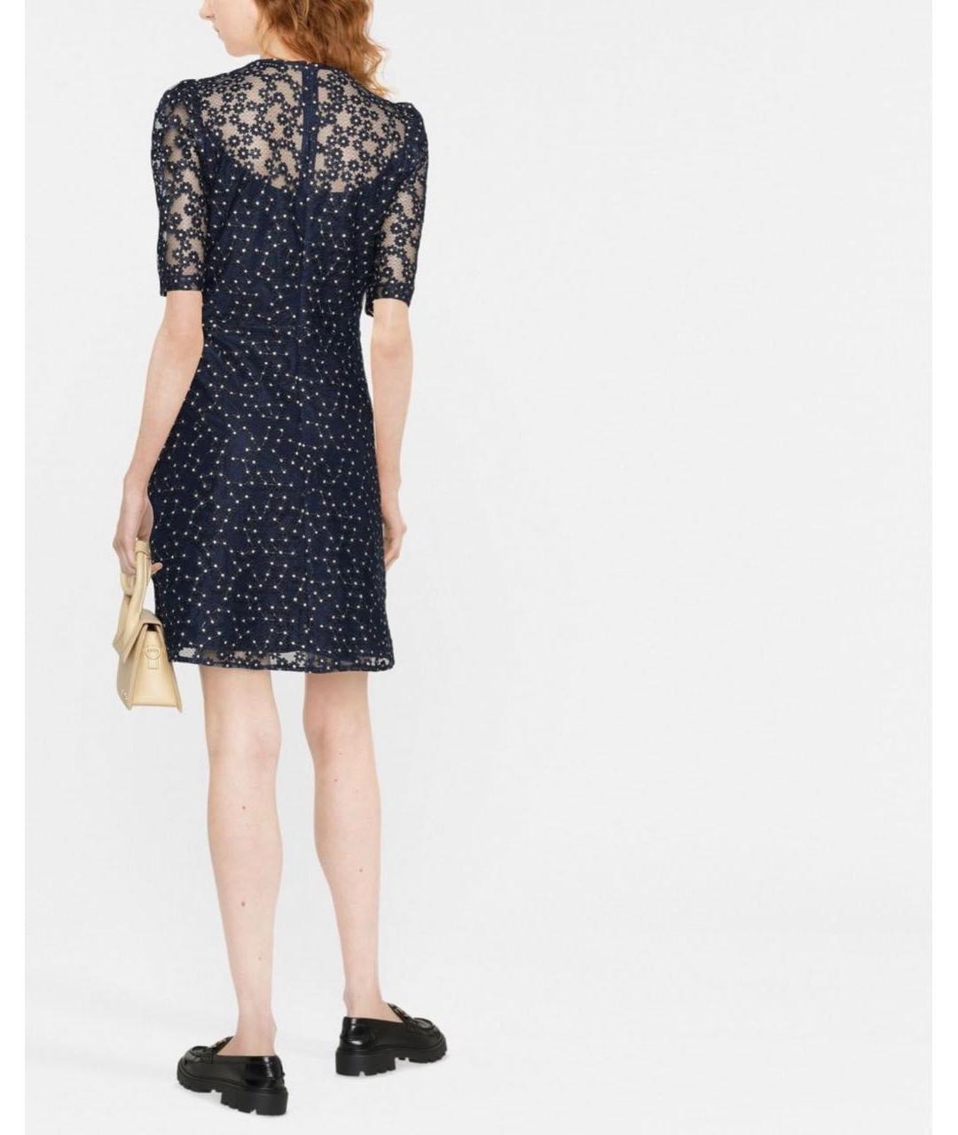 SANDRO Синее синтетическое коктейльное платье, фото 2