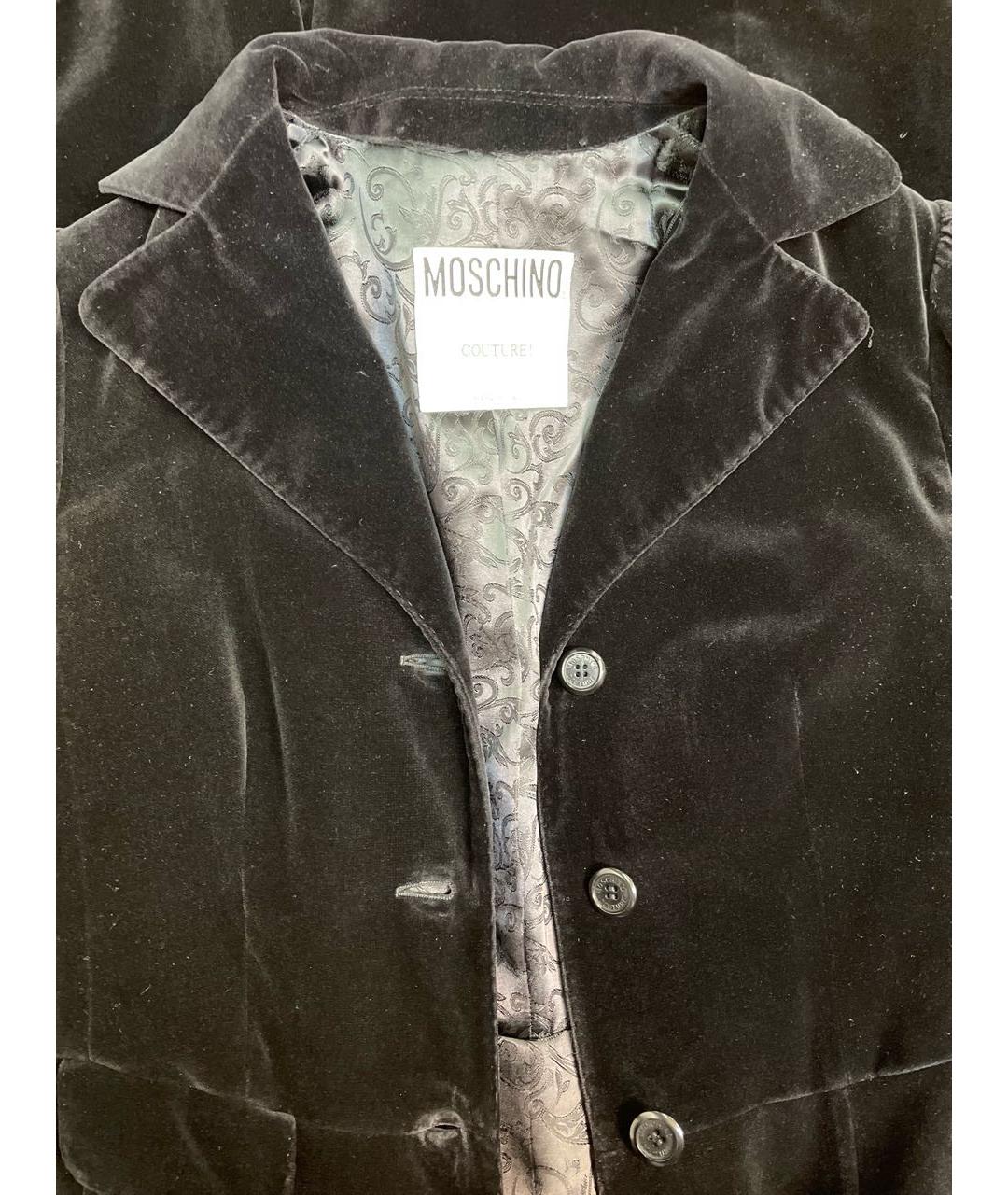 MOSCHINO Черное бархатное пальто, фото 3