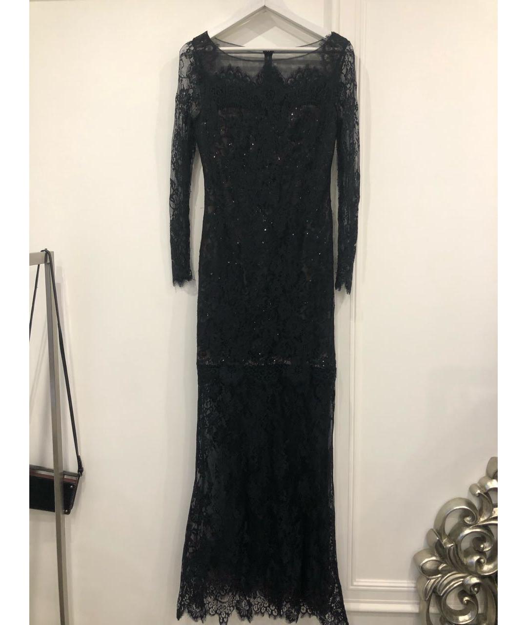MARCHESA Черное кружевное вечернее платье, фото 8