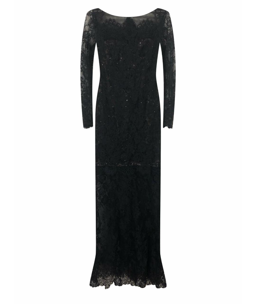 MARCHESA Черное кружевное вечернее платье, фото 1
