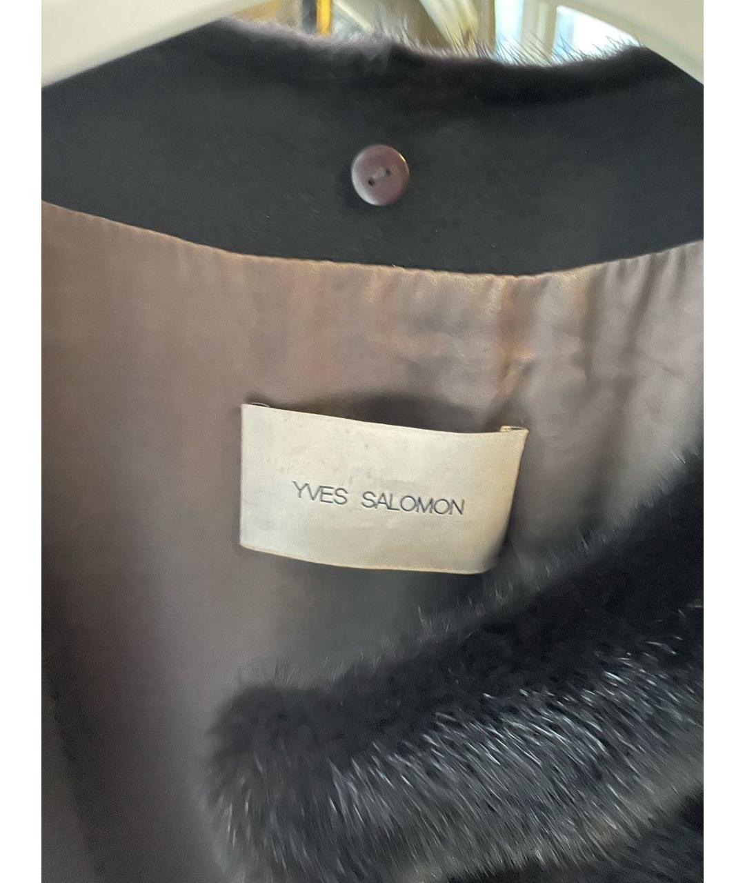 YVES SALOMON Черная меховая шуба, фото 3