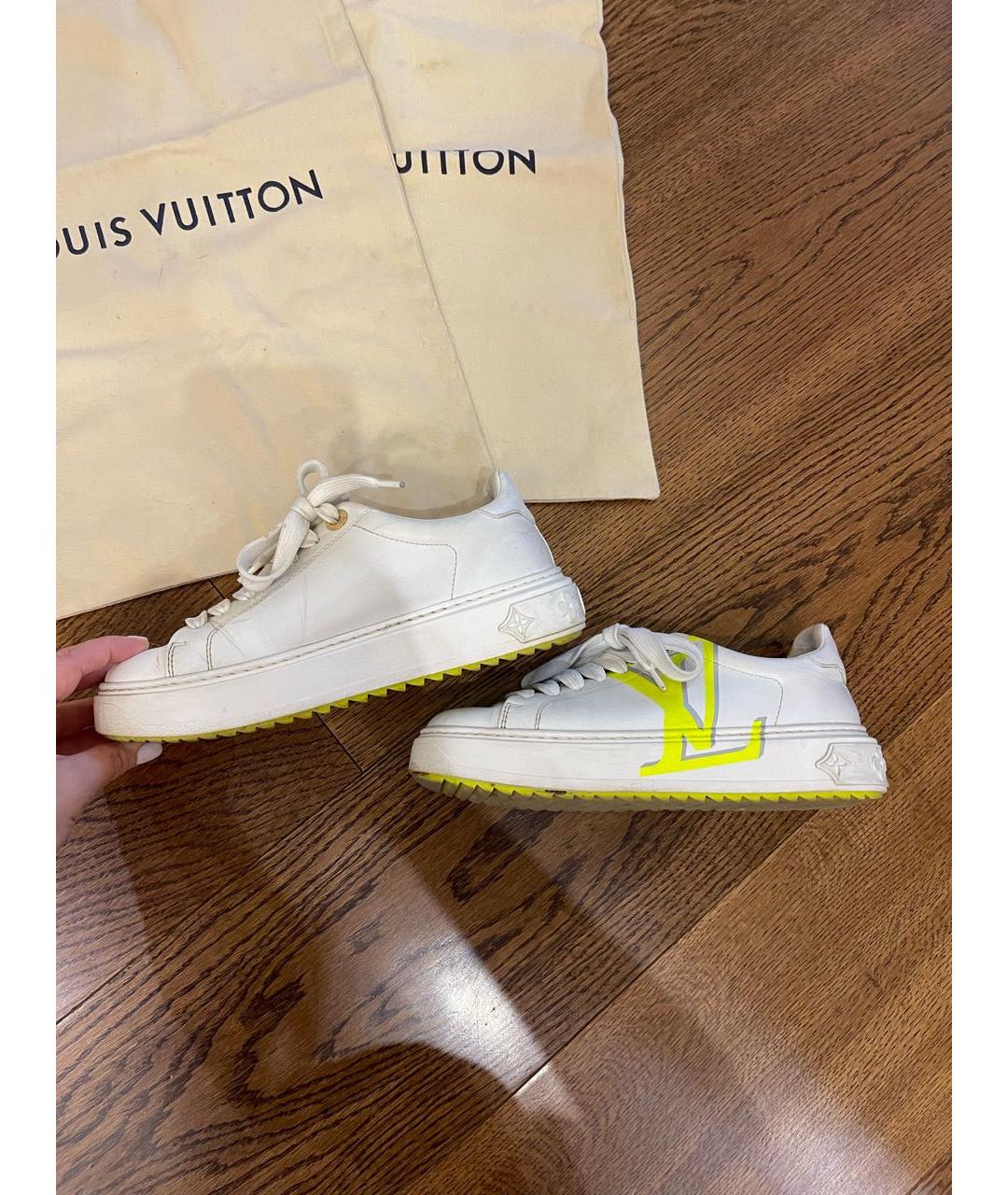 LOUIS VUITTON PRE-OWNED Белые кожаные кроссовки, фото 4