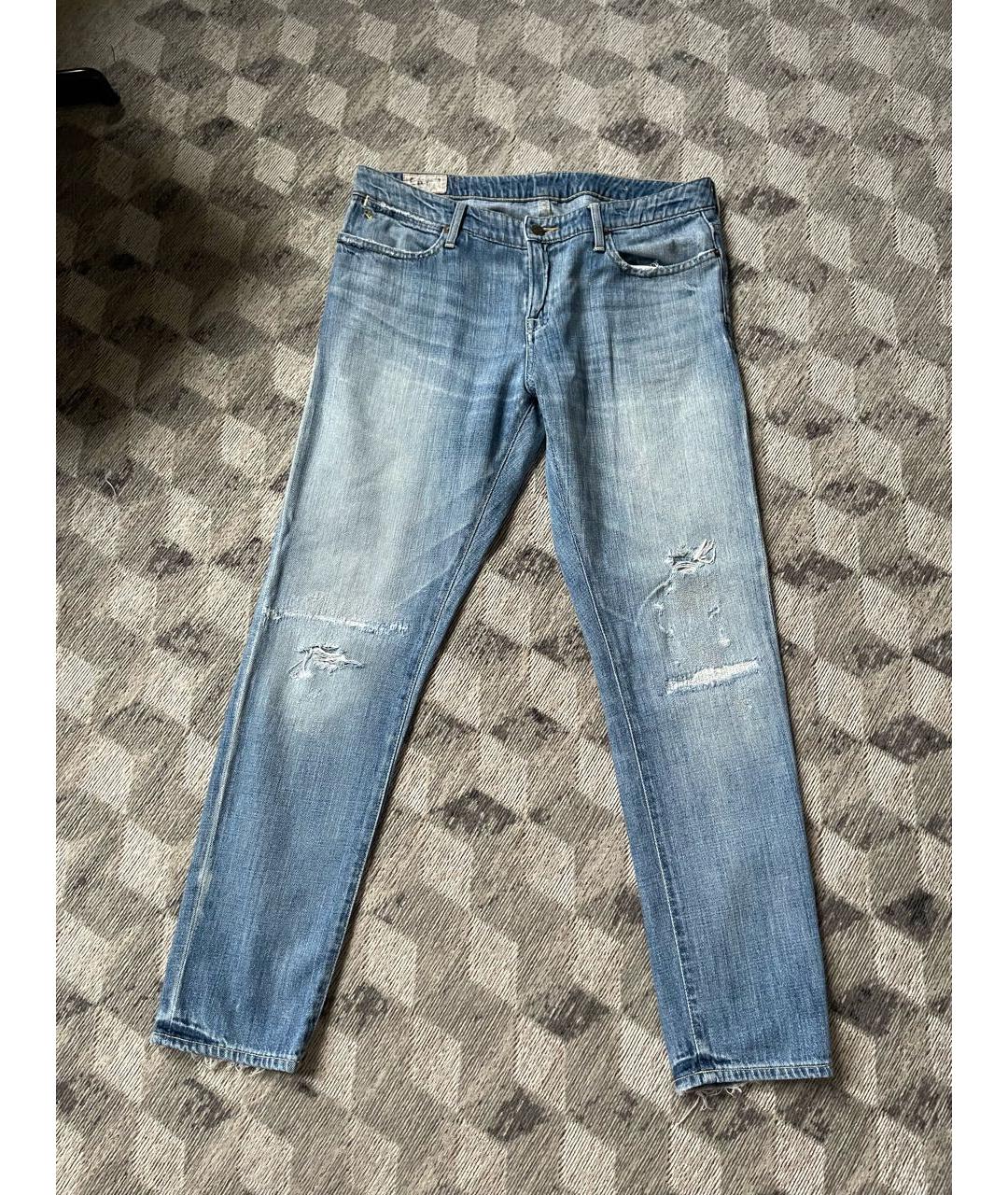 POLO RALPH LAUREN Голубые хлопковые прямые джинсы, фото 9