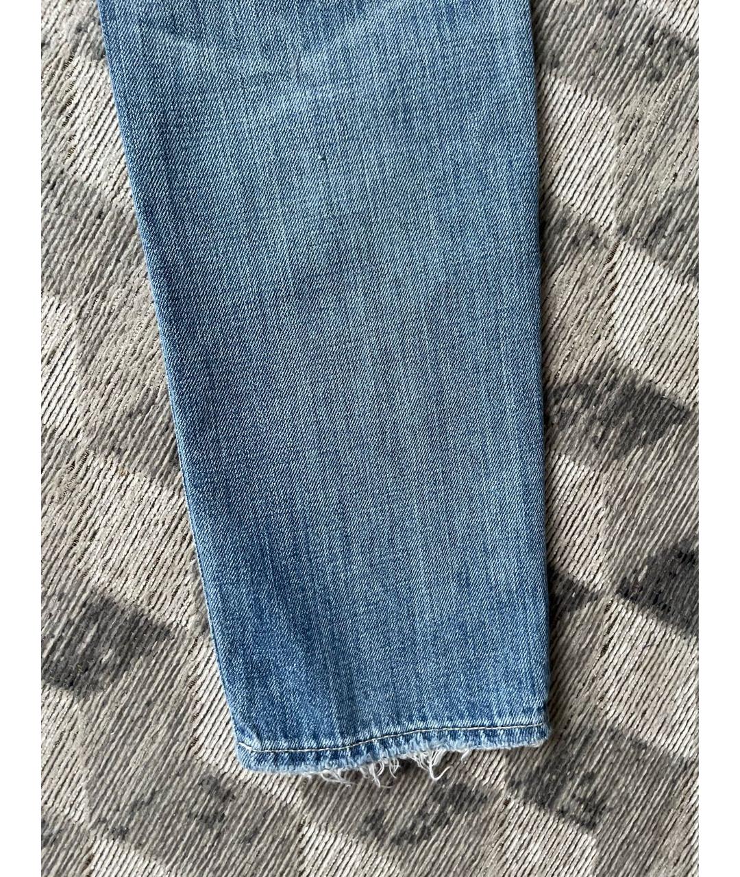 POLO RALPH LAUREN Голубые хлопковые прямые джинсы, фото 6