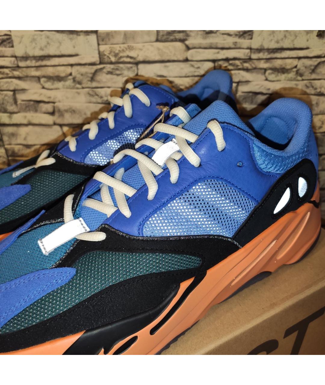 ADIDAS YEEZY Синие кожаные кроссовки, фото 6