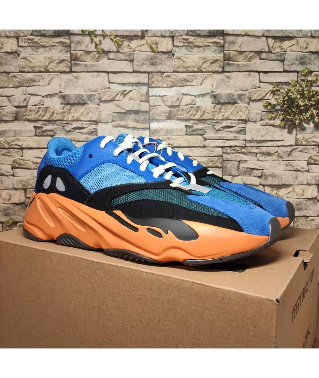 ADIDAS YEEZY Синие кожаные кроссовки, фото 3