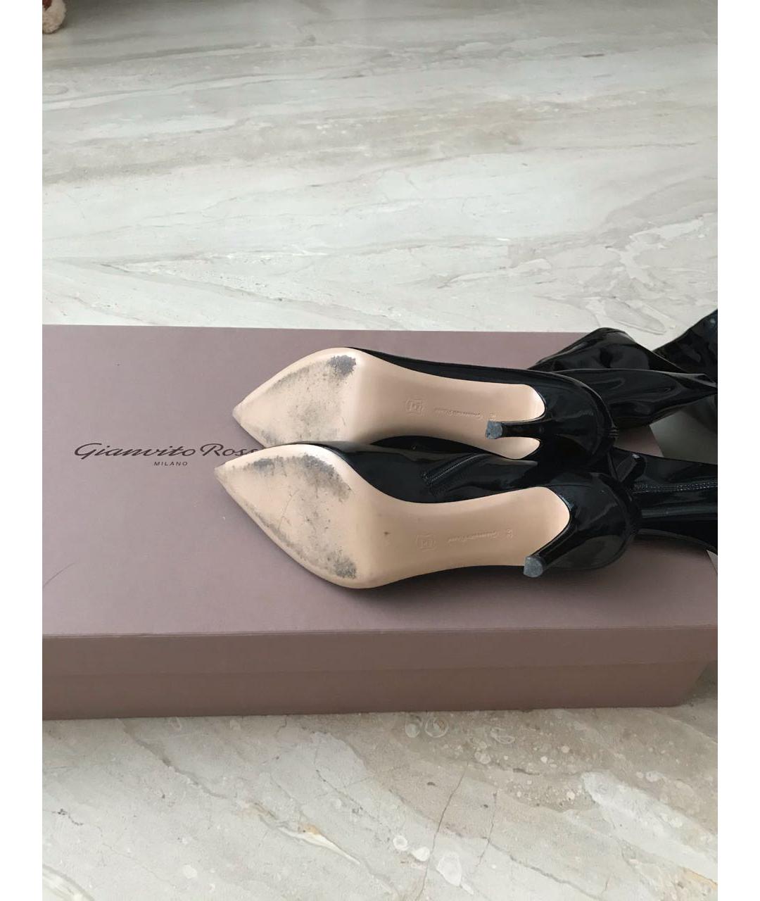 GIANVITO ROSSI Черные ботфорты из лакированной кожи, фото 6